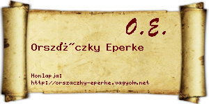 Orszáczky Eperke névjegykártya